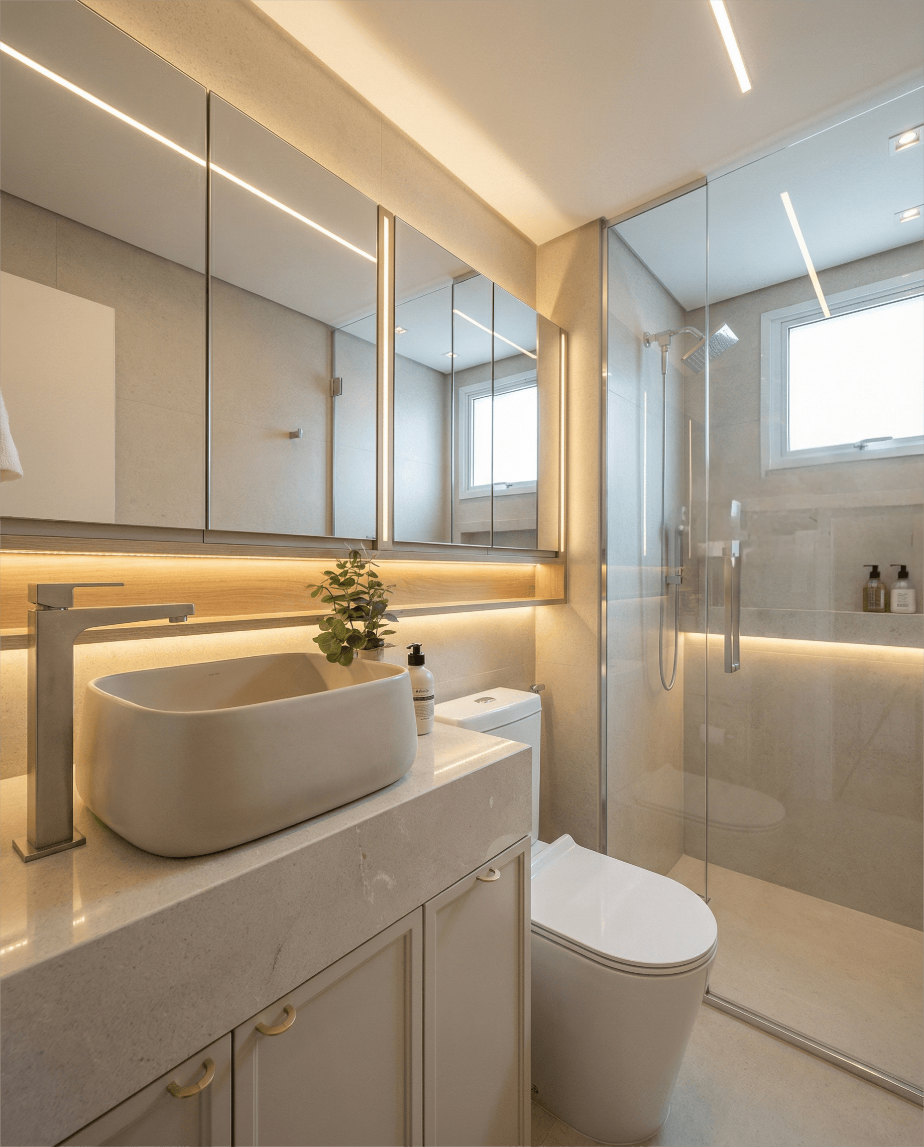Banheiro estilo spa com cuba de apoio